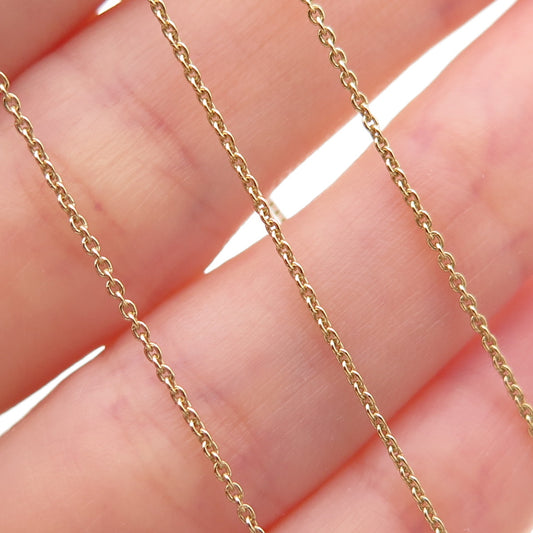925 Sterling Silver Gold Plated Italy Cable Chain Necklace 19-20"