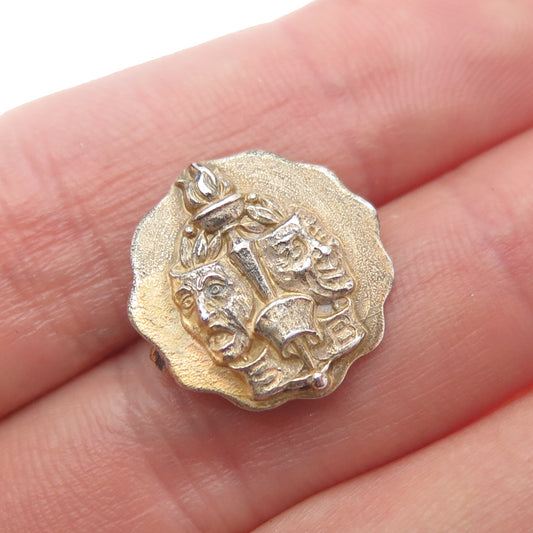 925 Sterling Silver Gold Plated Antique Art Deco Junior Classical League Brooch