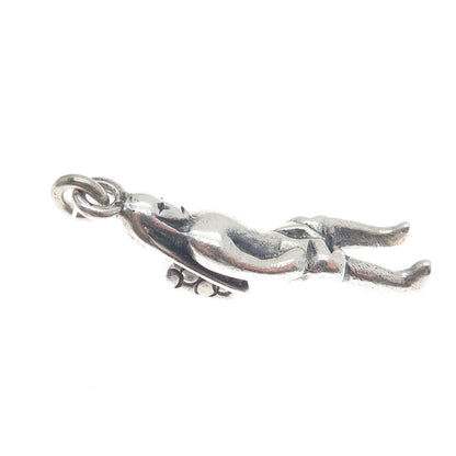 925 Sterling Silver Vintage Gold Miner 3D Charm Pendant