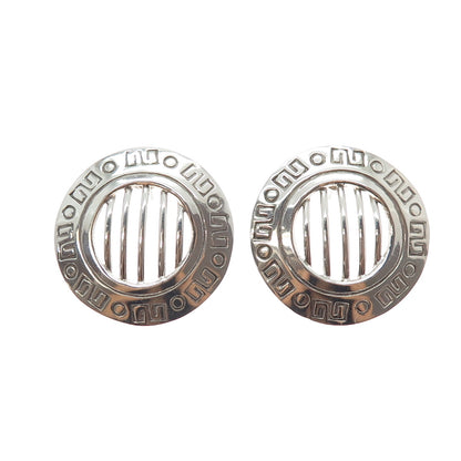 925 Sterling Silver Vintage Mexico Modernist Disc Earrings