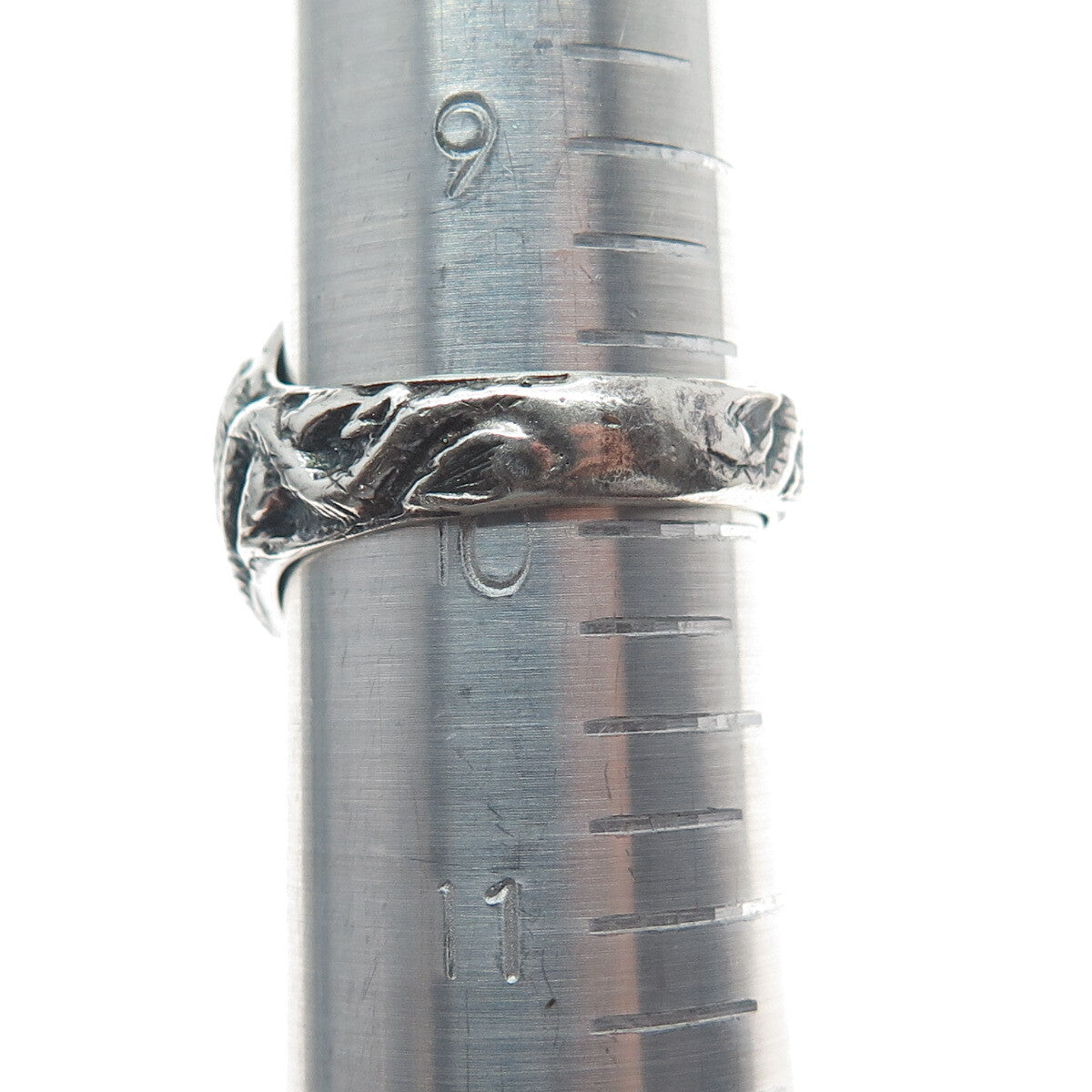 925 Sterling Silver Vintage Real Black Onyx Dragon Oxidized Ring Size 10