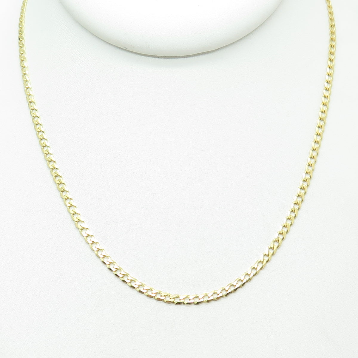 P. LUX 925 Sterling Silver Gold Plated Italy Curb Chain Necklace 18"