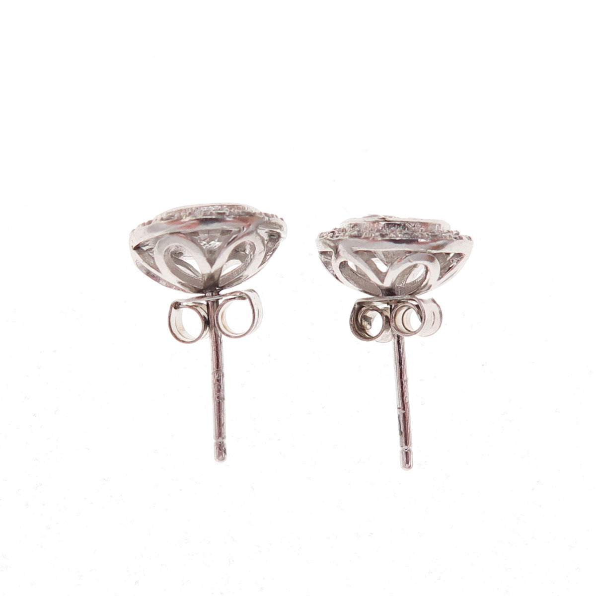 925 Sterling Silver Round-Cut C Z Stud Earrings