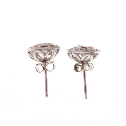 925 Sterling Silver Round-Cut C Z Stud Earrings