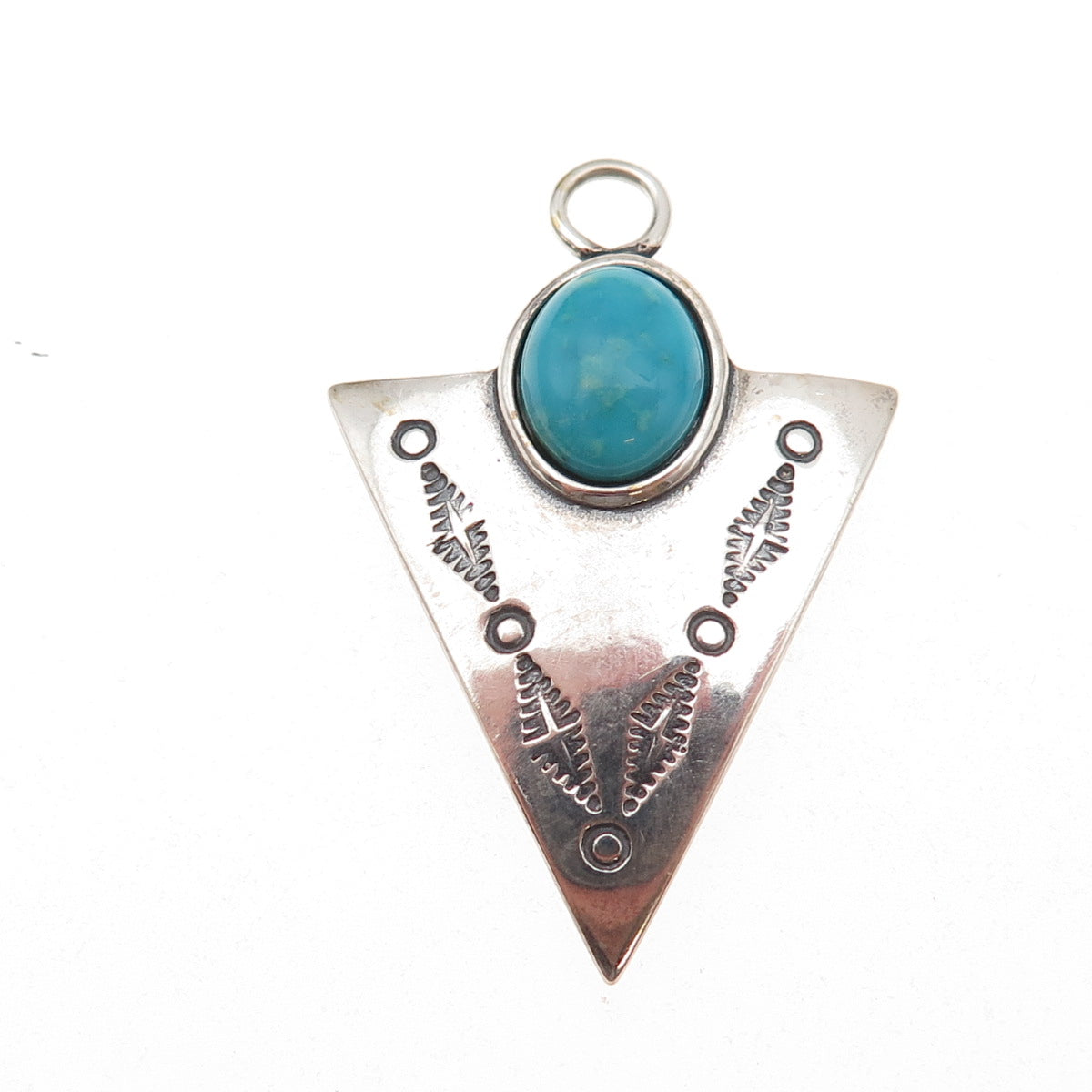 Carolyn Pollack Old Pawn Sterling Silver Vintage Turquoise Arrow Charm Pendant