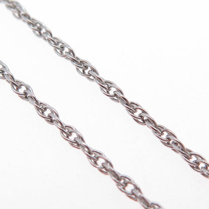 AM LEE 925 Sterling Silver Antique Art Deco Rhinestone Filigree Necklace 16"