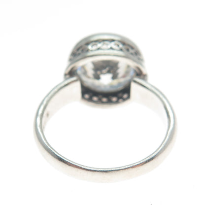 925 Sterling Silver Round-Cut Shaped C Z Engagement Ring Size 8.75