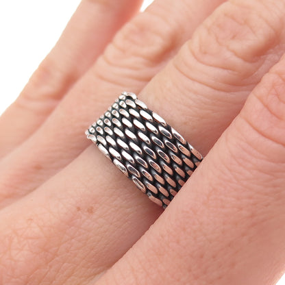 Tiffany & Co. 925 Sterling Silver Vintage Somerset Mesh Ring Size 10