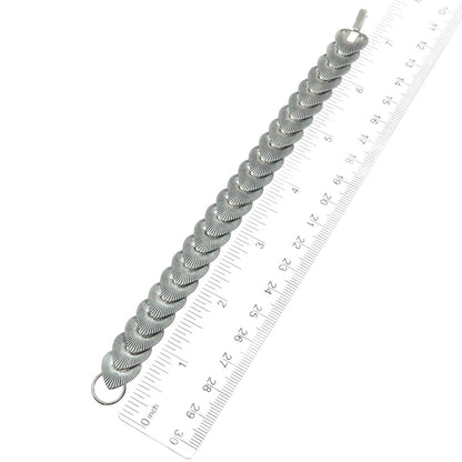 JEWELART 925 Sterling Silver Antique Art Deco Heart Overlap Link Bracelet 7"