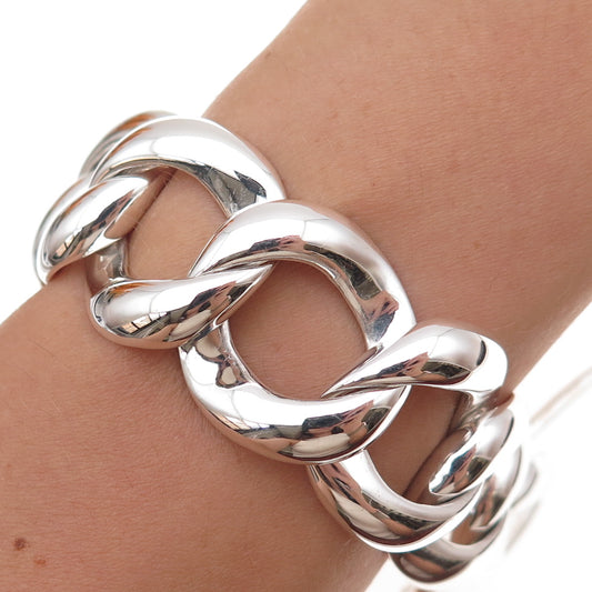 Thistle & Bee 925 Sterling Silver Large Curb Link Bracelet 7.5"