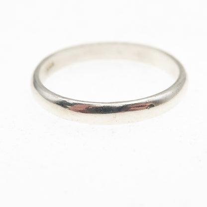 925 Sterling Silver Vintage Classic Wedding Band Ring Size 7.75