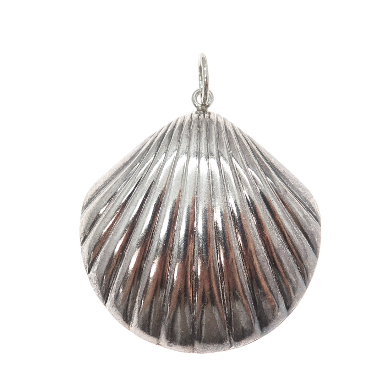 CHAPAL ZENRAY 925 Sterling Silver Vintage Seashell Oxidized Charm Pendant