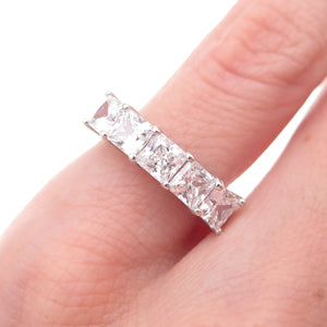 Colleen Lopez 925 Sterling Silver Princess-Cut C Z Ring Size 4.25