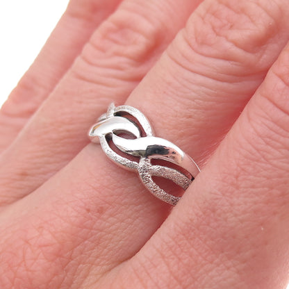 925 Sterling Silver Woven Ring Size 8