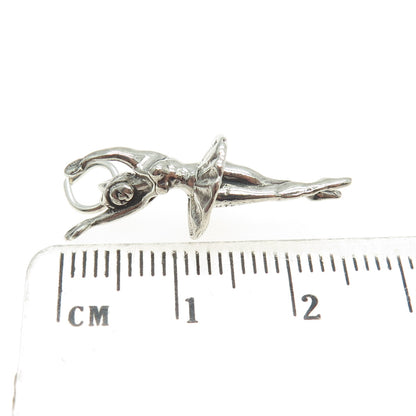 SUNWEST 925 Sterling Silver Vintage Ballerina Minimalist Charm Pendant