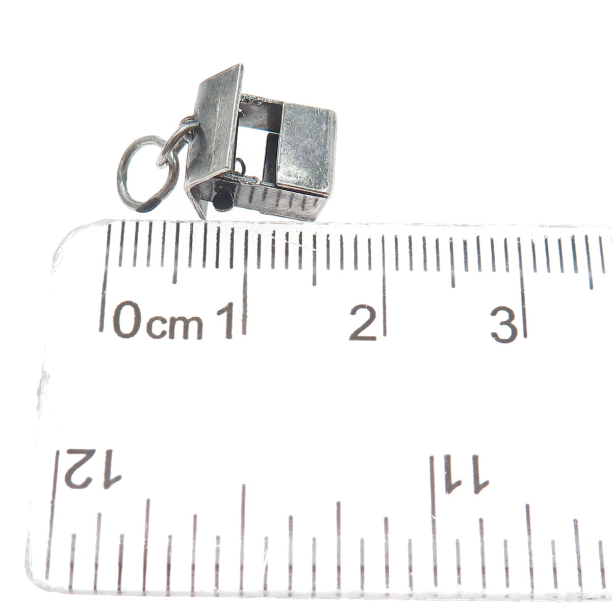 925 Sterling Silver Vintage Mexico Water Well Minimalist 3D Charm Pendant