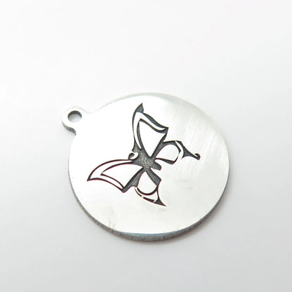 925 Sterling Silver USA Two In Town Butterfly Charm Pendant