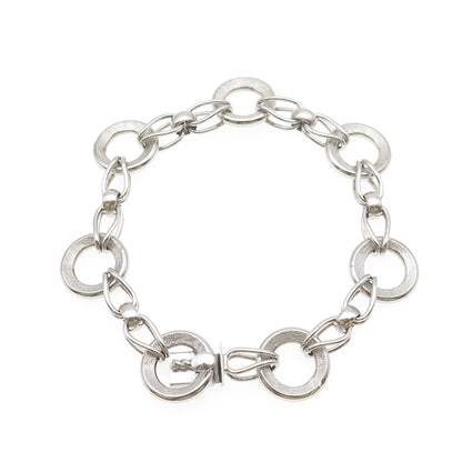 A&Z HAYWARD 925 Sterling Silver Vintage Interlocked Circle Link Bracelet 7.5"