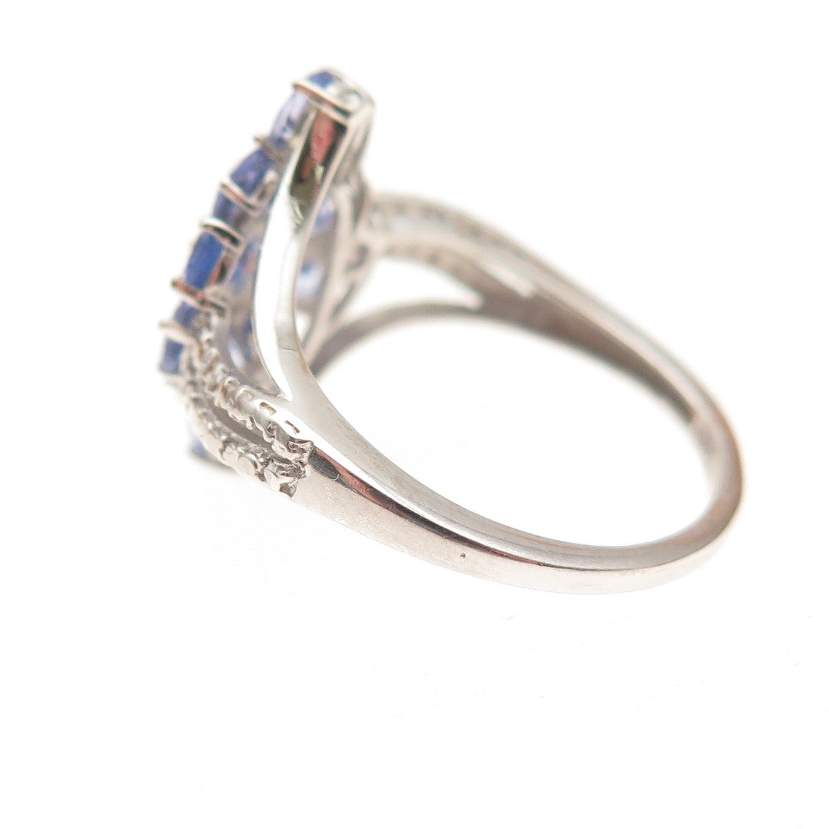 Chuck Clemency 925 Sterling Silver Real Multi-Cut Tanzanite Ring Size 7.25