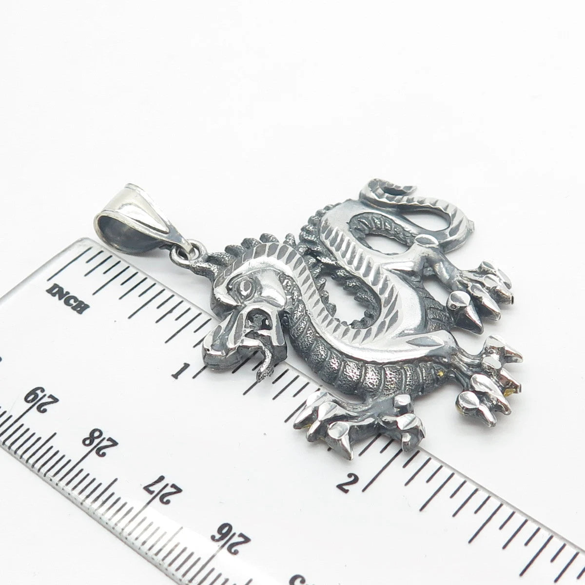 925 Sterling Silver Vintage Chinese Dragon Pendant