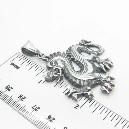 925 Sterling Silver Vintage Chinese Dragon Pendant