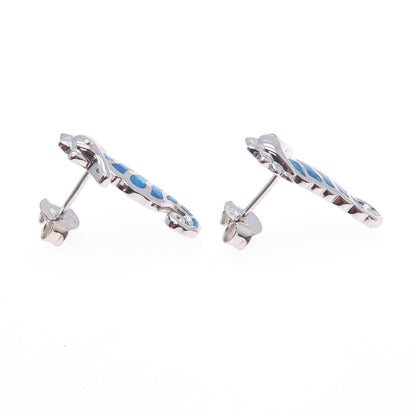 925 Sterling Silver Real Opal Seahorse Earrings