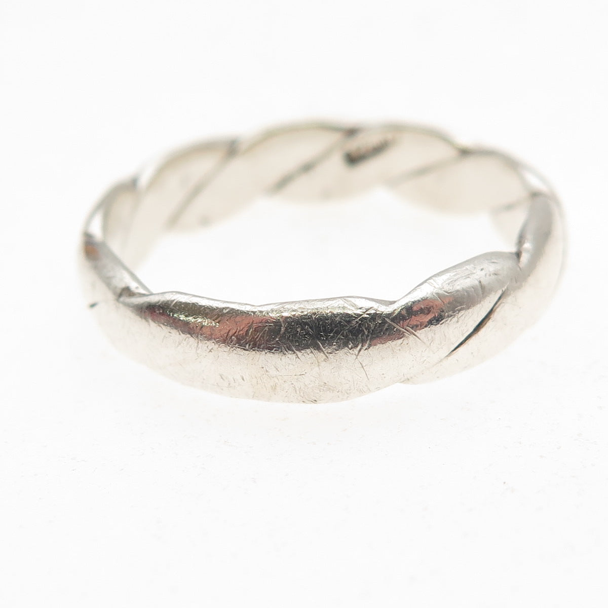 Charles Winston 925 Sterling Silver Vintage Oxidized Twisted Band Ring Size 10