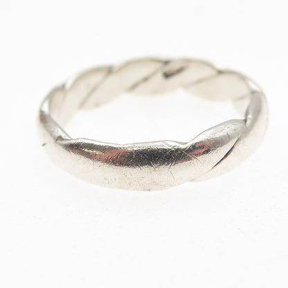 Charles Winston 925 Sterling Silver Vintage Oxidized Twisted Band Ring Size 10