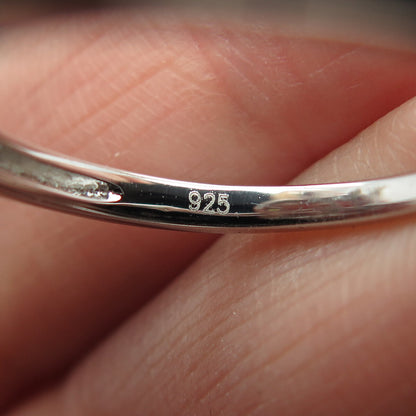 925 Sterling Silver Round-Cut Shaped C Z Modernist Ring Size 7