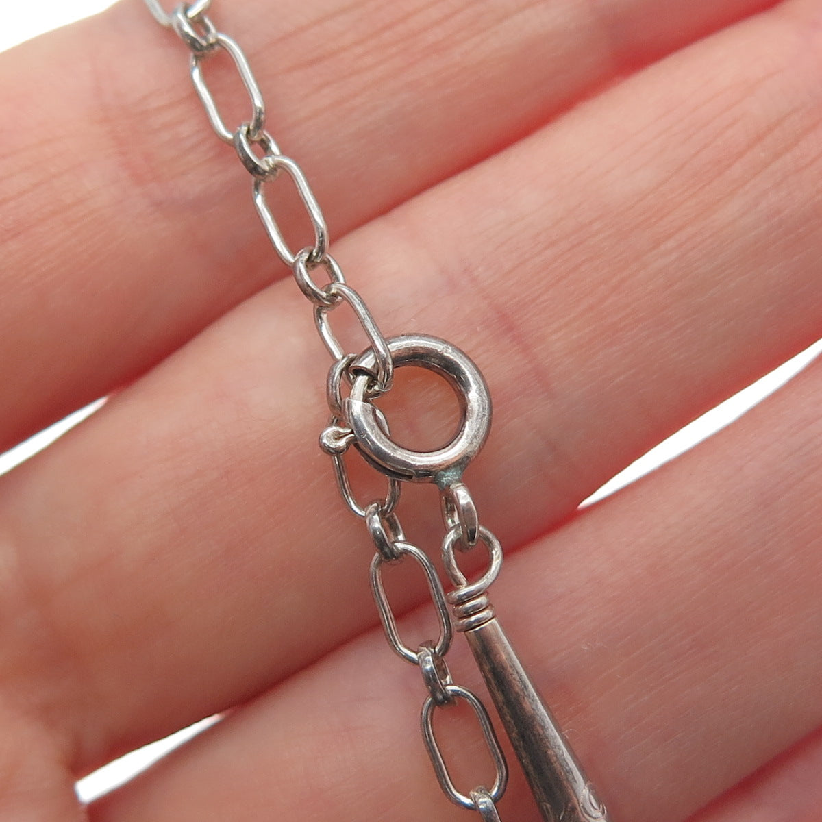 CAROLYN POLLACK Sterling Vintage Southwestern Lapis Gem Oxidized Necklace 22-24"