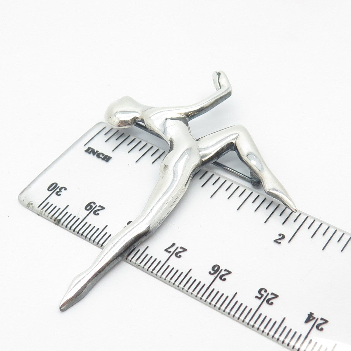 925 Sterling Silver Vintage Mexico Nude Woman Silhouette Pin Brooch