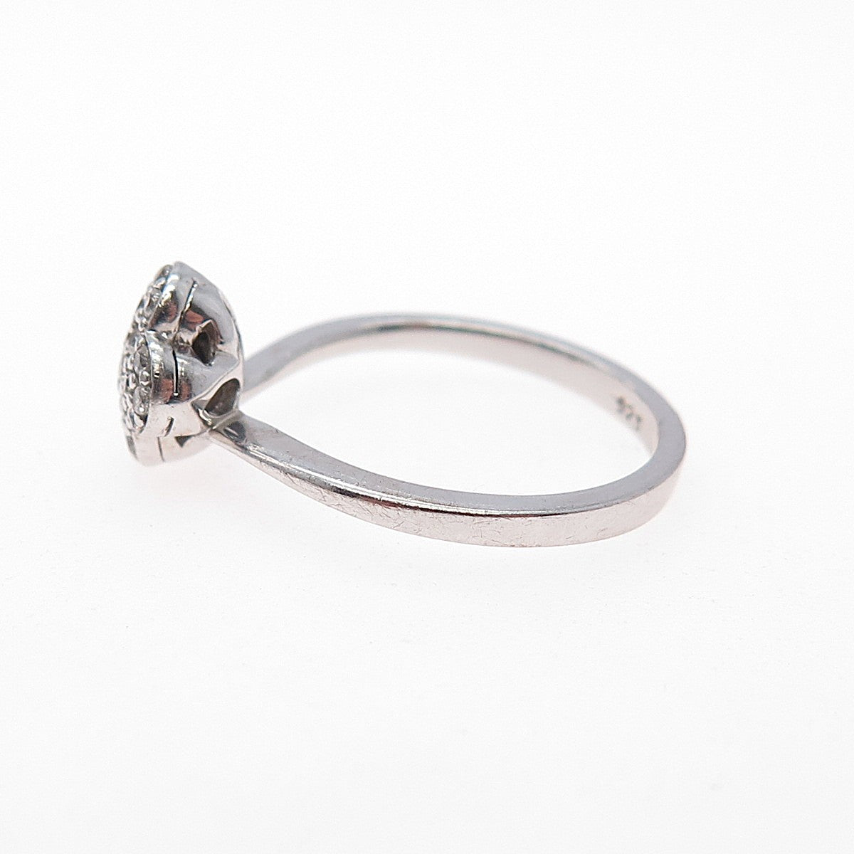 925 Sterling Silver Round-Cut C Z Flower Ring Size 6