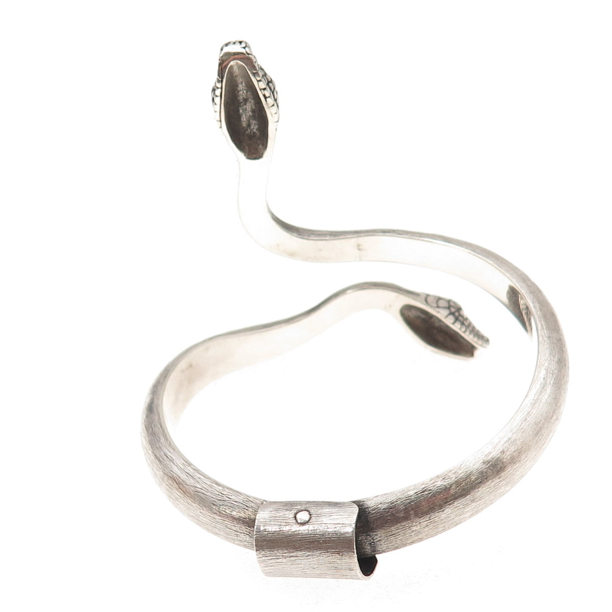 Mariella Pilato Sterling Silver Vintage Modernist Snake Oxidized Bracelet 6.5"