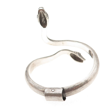 Mariella Pilato Sterling Silver Vintage Modernist Snake Oxidized Bracelet 6.5"
