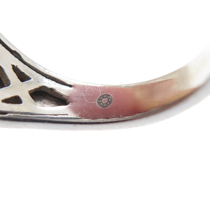 925 Sterling Silver Real Fire Sapphire Opal & White Topaz Cluster Ring Size 6