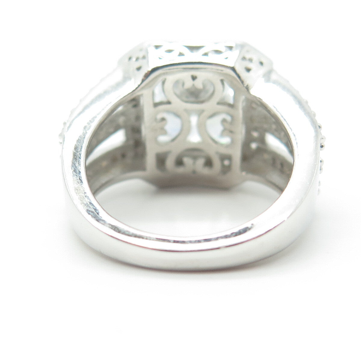 925 Sterling Silver Emma Skye Radiant-Cut Shaped C Z Engagement Ring Size 7