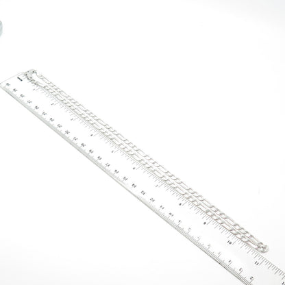 925 Sterling Silver Italy P. Lux Figaro Chain Necklace 22"