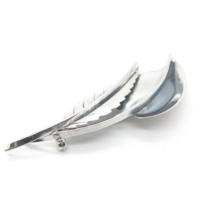 925 Sterling Silver Vintage Double-Leaf Pin Brooch
