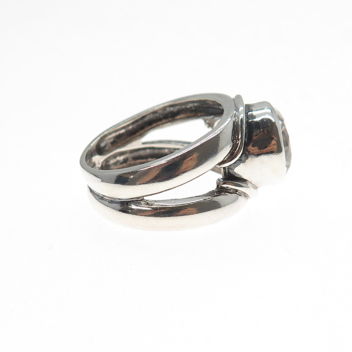 JAD Gioia Clavenzani & Ivano Ghinelli Sterling Silver Vintage C Z Ring Size 7.25