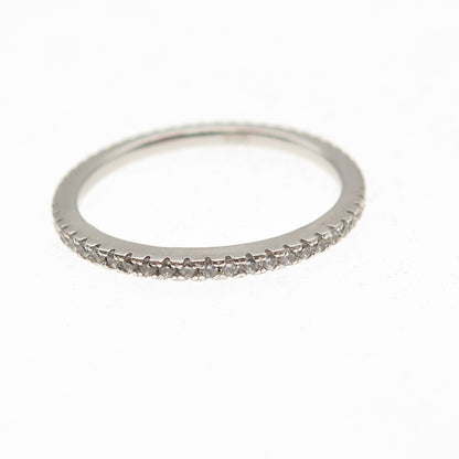 925 Sterling Silver Round-Cut C Z Eternity Stackable Band Ring Size 6.75