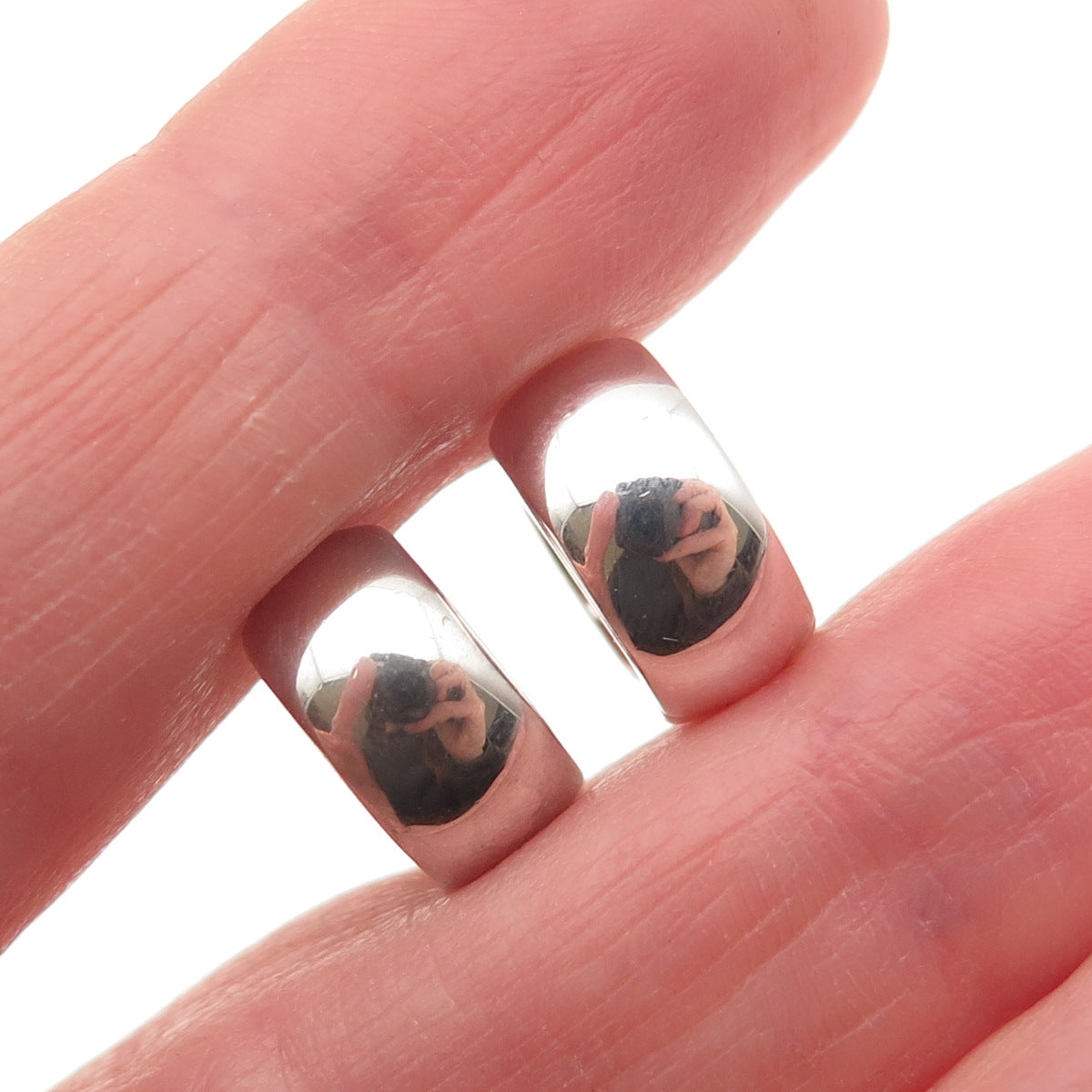 925 Sterling Silver Real Round-Cut Diamond Hoop Earrings