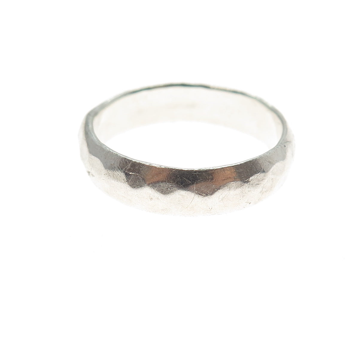 925 Sterling Silver Vintage Hammered Wedding Band Ring Size 8.75