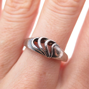 CLEOPATRE 925 Sterling Silver Vintage Modernist Oxidized Ring Size 9.25