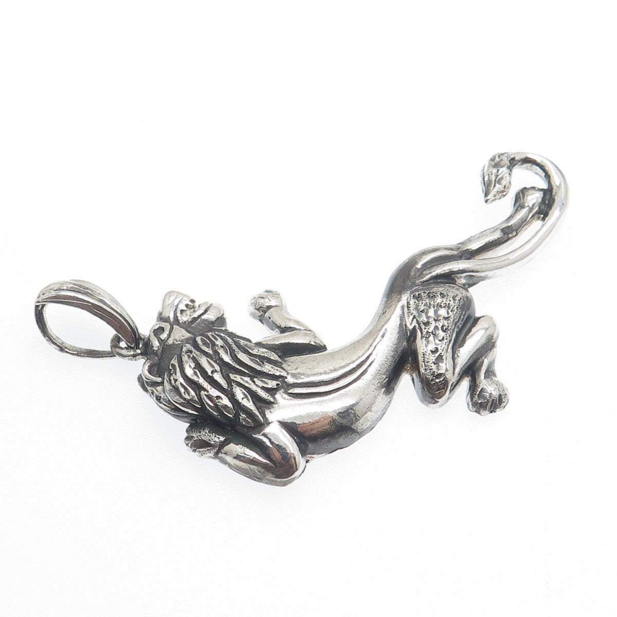 FRENCH & FRANKLIN 925 Sterling Silver Vintage Lion Oxidized Pendant