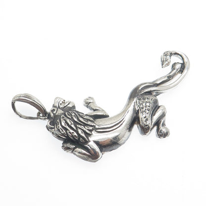 FRENCH & FRANKLIN 925 Sterling Silver Vintage Lion Oxidized Pendant