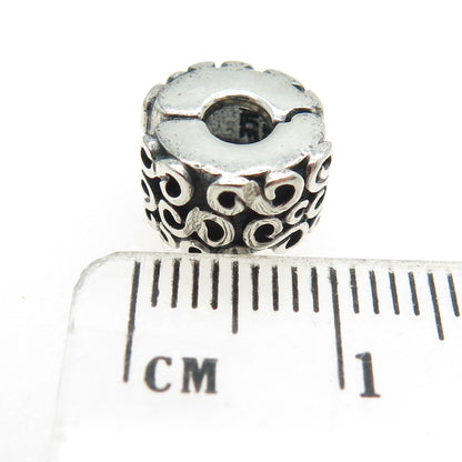 PANDORA 925 Sterling Silver Swirl Clip Bead Charm