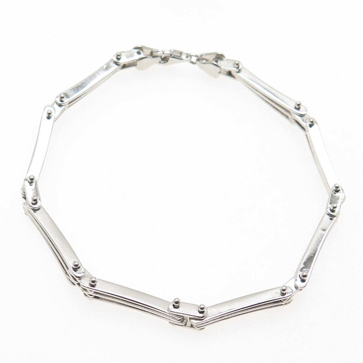 925 Sterling Silver Gate Link Bracelet 7"