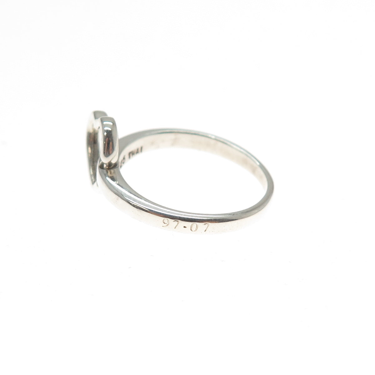 BURTON 925 Sterling Silver Vintage Interlocked Heart Ring Size 7