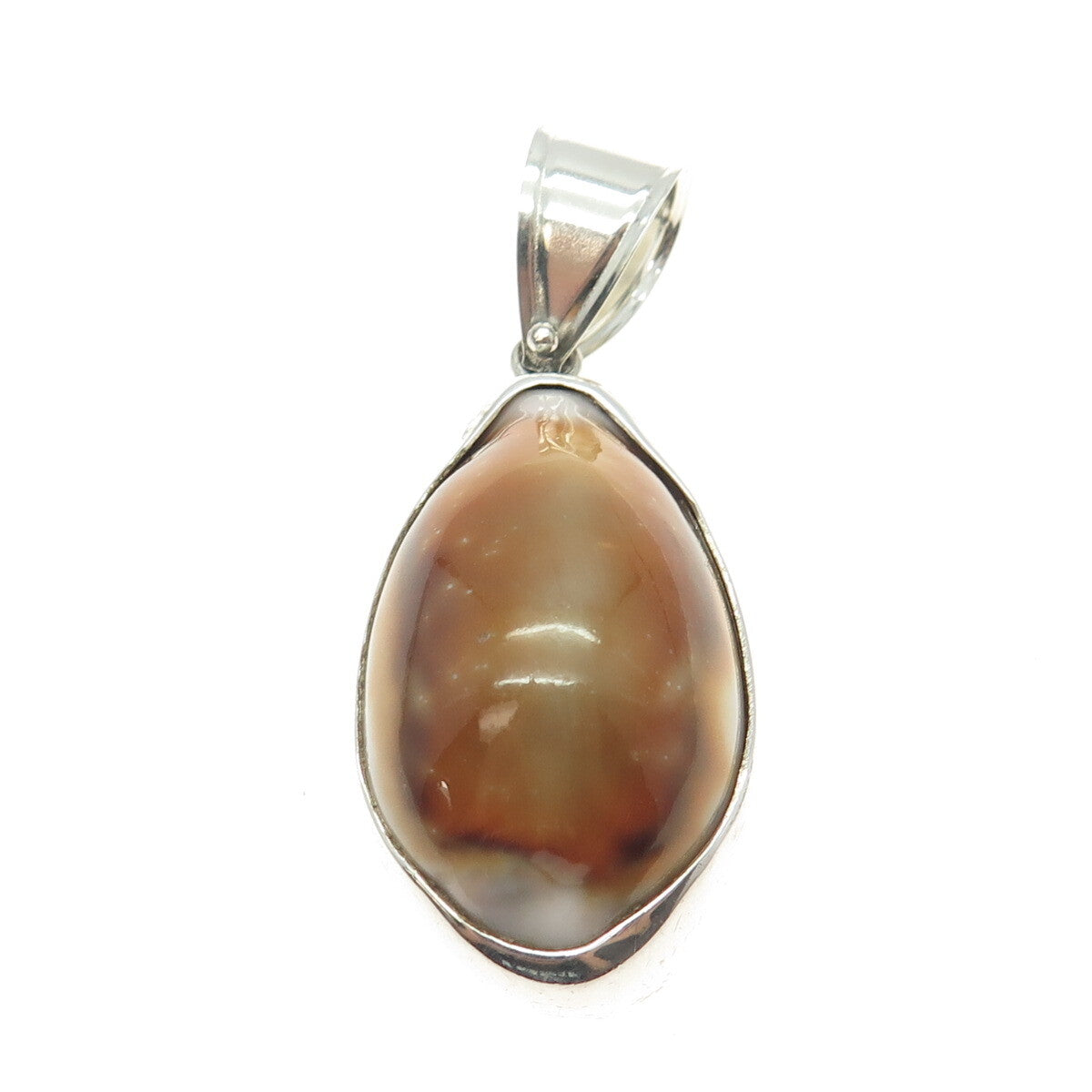 925 Sterling Silver Vintage Real Sea Shell Pendant