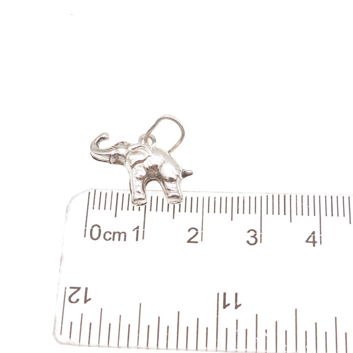 925 Sterling Silver Vintage Italy Elephant Oxidized Charm Pendant
